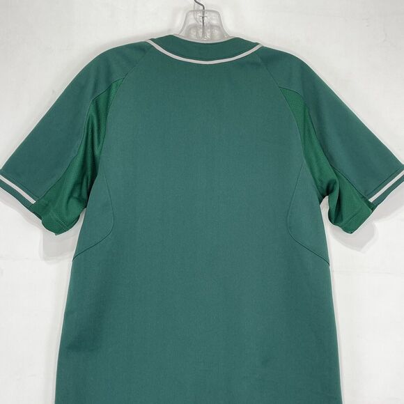 Adidas Baseball Jersey Green White Trim Size M Button Front Short Sleeve Women' - Picture 4 of 14